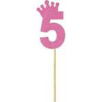 SüSLe Bebek ve Parti Eva Simli Rakam Pasta Süsü, 19cm x 7,5cm - 1 Adet Pembe 5