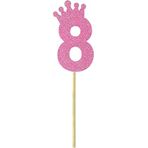 SüSLe Bebek ve Parti Eva Simli Rakam Pasta Süsü, 19cm x 7,5cm - 1 Adet Pembe 8