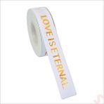 SüSLe Bebek ve Parti Grogren Kurdele Eternal Altın Baskılı, 2,5cm X 23mt - Beyaz Çok Renkli