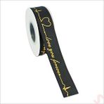 SüSLe Bebek ve Parti Grogren Kurdele Love You Altın Baskılı, 2,5cm X 23mt - Siyah Çok Renkli