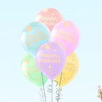 SüSLe Bebek ve Parti Happy Birthday Çok Renkli Makaron Balon, 30cm X 8 Adet