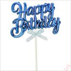 SüSLe Bebek ve Parti Happy Birthday Pasta SüSü, 23cm x 12,5cm - Mavi
