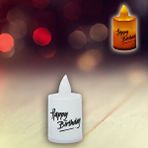 SüSLe Bebek ve Parti Happy Birthday Pilli Led Mum, 6,00 Cm X 3,50 Cm - Beyaz Çok Renkli