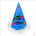 SüSLe Bebek ve Parti Hologram Happy Birthday Şapka, 24cm X 1 Adet - Mavi