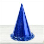 SüSLe Bebek ve Parti Hologram Karton Şapka, 32 Cm - Lacivert