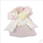 Süsle Bebek ve Parti Lavantalı Keten Kese 11CM x 10CM - Pembe, 1 Adet
