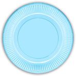 SüSLe Bebek ve Parti Makaron Karton Tabak, 23 Cm X 8 Adet - Mavi Çok Renkli