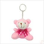 SüSLe Bebek ve Parti Pelüş Ayıcık Anahtarlık, 6,5 Cm X 6,5 Cm - Pembe Çok Renkli