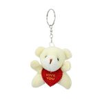 SüSLe Bebek ve Parti Pelüş Ayıcık Anahtarlık Love You, 5 cm x 5 cm - Beyaz
