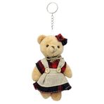 SüSLe Bebek ve Parti Pelüş Kıyafetli Ayıcık Anahtarlık, 13 x 8,5 cm - Kız Model