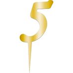SüSLe Bebek ve Parti Pleksi Rakam Pasta Süsü, 12,5cm x 5cm - 1 Adet Altın 5