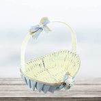 SüSLe Bebek ve Parti Saplı Oval Kumaş Sepet, 36 cm, Orta Boy, Gri