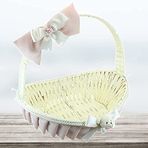SüSLe Bebek ve Parti Saplı Oval Kumaş Sepet, 41 cm, Büyük Boy, Pembe