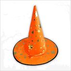 SüSLe Bebek ve Parti Yıldız Desenli Hallloween Cadı Şapkası, 38cm - Turuncu