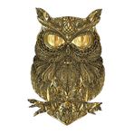 Süslü Altın Baykuş Duvar Çıkartması Çıkartması, Dekoratif Mandala Tarzı Sanat, SUV, Van, Pencere, Tampon, Duvar, Dizüstü Bilgisayar, Tablet, Kupa, Bardak veya Herhangi Bir Pürüzsüz Yüzey