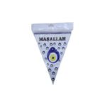Süslü Sanat Beyaz Maşallah Üçgen Flama