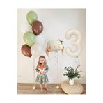 Süslü Tavşan Folyo Balon Zincir Seti Doğum Günü Retro Balon Seti, 3