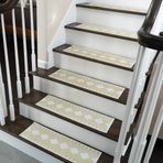 SussexHome Diamond Design 22,86 cm X 71,12 cm Merdiven Paspasları - İç Mekan Merdivenleri için %70 Pamuk Kaymaz Halı Şeritleri - Çift Yapışkanlı Bant ile Kolay Kurulum - Ekstra Kavrama, 4'lü Paket - Muz Krem Sarı