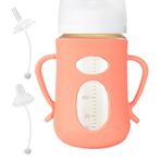 Süt Şişesi Kılıfı, Biberon Kılıfı - Silikon Şişe Koruyucu Kılıf | Gıda Sınıfı Süt Şişesi Koruyucusu, Çocuklar İçin Ördek Gagası ve Damlatmaz Tüpler ile Düşmeye Dayanıklı Şişe Koruyucu Kılıf