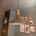 Sütlü Kahve Champion Ahşap Boncuklu Tekli Avize Sarkıt Salon Mutfak Butik Lamba Aydınlatma Avizeler - Kahverengi