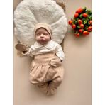 Sütlü Kahve Hastane Çıkışı Set (Body, Pantolon, Bere, Eldiven) - 0 - 3 Ay