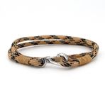 SÜTLÜ KAHVE PARACORD METAL KANCA İKİ SIRA ERKEK BİLEKLİK M011H