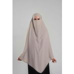 Sütlü Kahve Pratik Hazır Geçmeli Tesettür Eşarp Krep Bağcıklı Sufle Hijab 2313 26