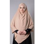 Sütlü Kahve Pratik Hazır Geçmeli Tesettür Eşarp Medine İpeği Bağcıklı Çift Katlı Sufle Hijab 2302_26