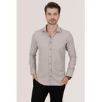 Sütlü Kahve Slimfit Düz Oduncu Erkek Gömlek
