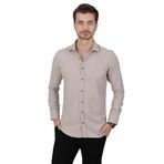 Sütlü Kahve Slimfit Düz Oduncu Hediye Kutulu Erkek Gömlek XL