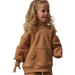 Sütlü Kahverengi Kanguru Cepli Kapüşonlu Sweatshirt 2-3 YAŞ