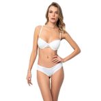 Sütyen Seti Hafif Dolgulu Sütyen ve Dantel Bikini Slips Külot (B, Beyaz, 32)