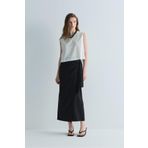 Suud Collection Ekru Lavin Sıfır Kol Keten Bluz