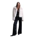 Suud Collection Ekru Suzie Suni Kürk Ceket, Ekru