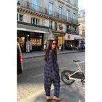 Suud Collection Lacivert Sidney Ekose Balon Pantolon
