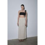 Suud Collection Natürel Marie Maxi Keten Etek - Krem - 38