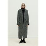 Suud Collection Siyah Adel Maxi Kaban Kadın Uzun Kol Düz Desenli %25 Yün ve %70 Polyester Malzeme - 38