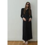 Suud Collection Siyah Kate Dökümlü Uzun Etek - 34