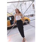 Suud Collection Siyah Noli Keten Anvelop Etek