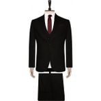 Süvari 6 Drop Slim Fit Siyah Yelekli Düz Takım Elbise Erkek Beden 50 Dar Kalıp