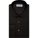 Süvari Antibakteriyel Slim Fit Armür Desenli Beyaz Erkek Gömlek - XL - Siyah
