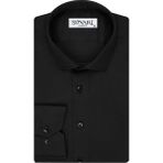 Süvari Armür Desenli Slim Fit Beyaz Erkek Gömlek - XL - Siyah