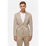 Süvari Bej Slim Fit Düz Mono Yaka 6 Drop Takım Elbise Erkekler İçin Şık ve Modern Tasarım - 52