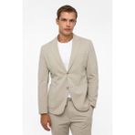 Süvari Bej Slim Fit Mono Yaka 6 Drop Spor Takım Elbise Erkekler İçin Şık ve Rahat Model - 52