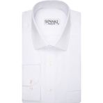 Süvari Bol Kesim Armür Desenli Beyaz Erkek Gömlek - 2XL
