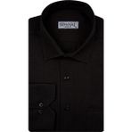 Süvari Bol Kesim Armür Desenli Mavi Erkek Gömlek - 2XL - Siyah
