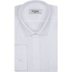 Süvari Bol Kesim Armürlü Beyaz Erkek Gömlek - 2XL