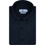 Süvari Bol Kesim Cepli Lacivert Düz Flanel Kışlık Erkek Gömlek - 2XL