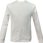 SÜVARİ Bol Kesim O Yaka Kapitone Etnik Desenli Beyaz Sweatshirt