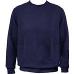 SÜVARİ Bol Kesim O Yaka Kapitone Etnik Desenli Lacivert Sweatshirt